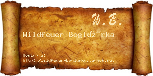 Wildfeuer Boglárka névjegykártya